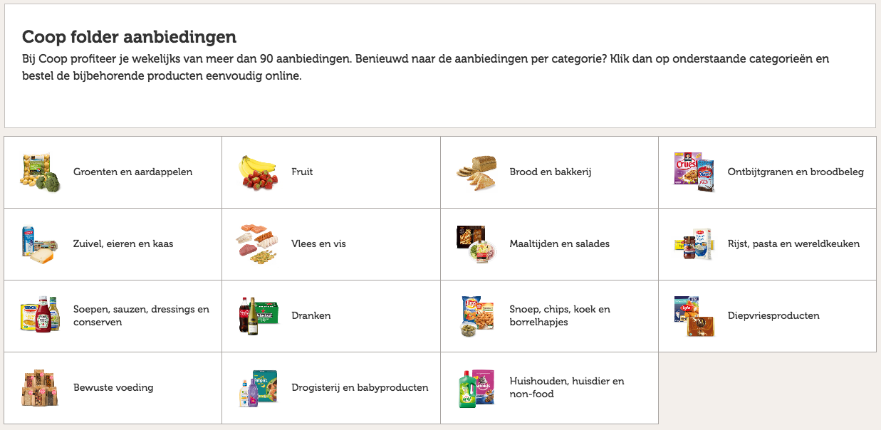 coop webshop voor bezorgen